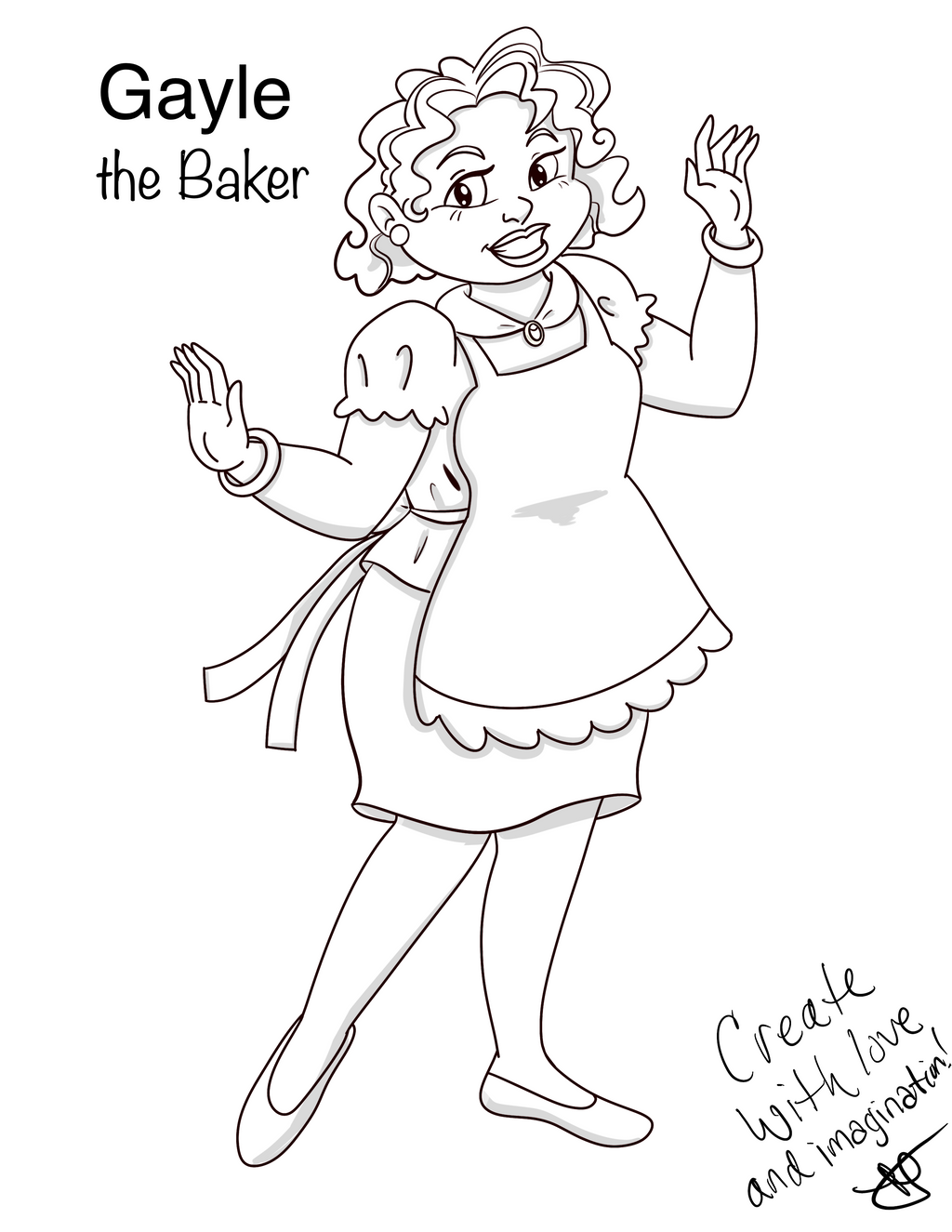 Meet Gayle the Baker – Free Printable Coloring Page 🍞