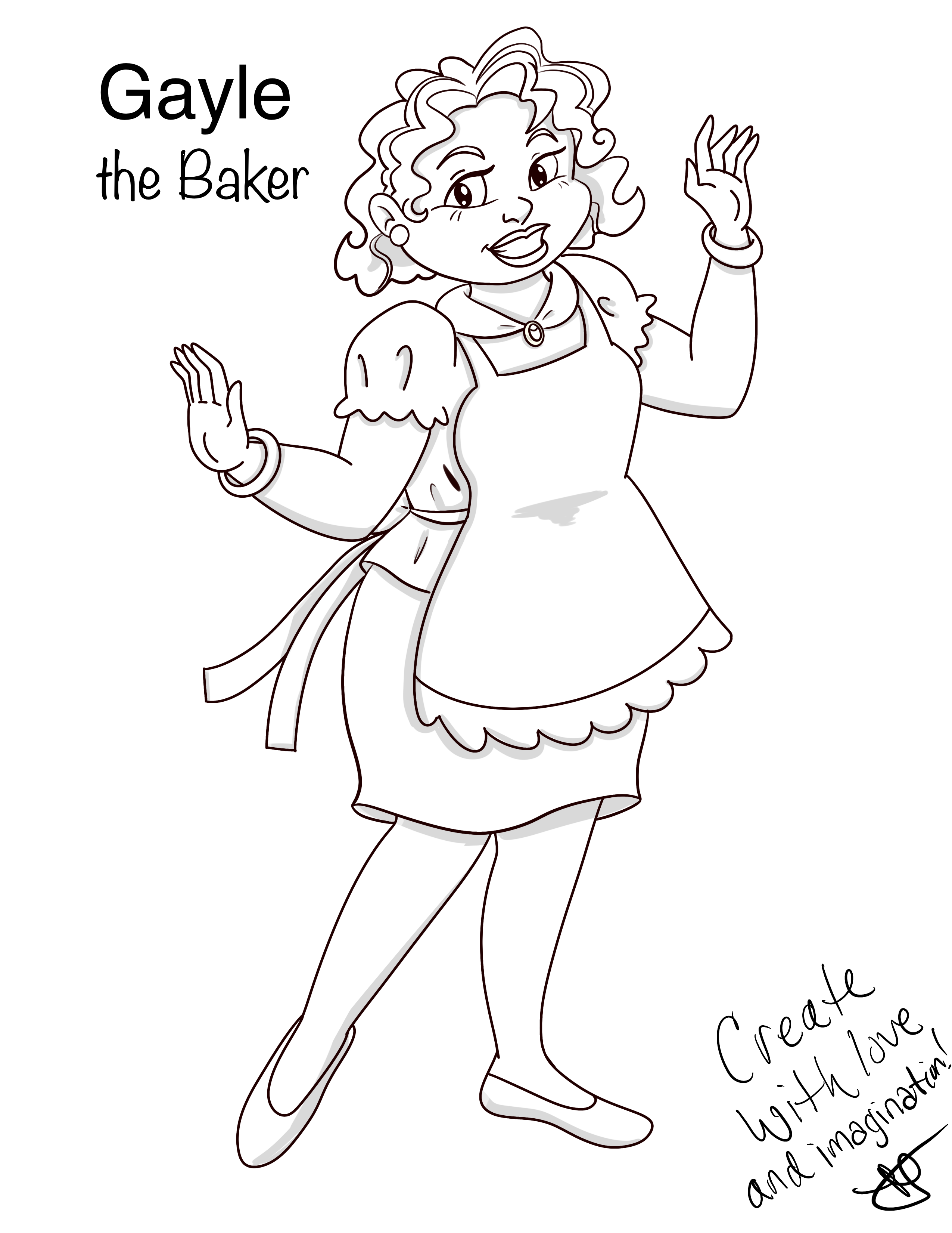 Meet Gayle the Baker – Free Printable Coloring Page 🍞