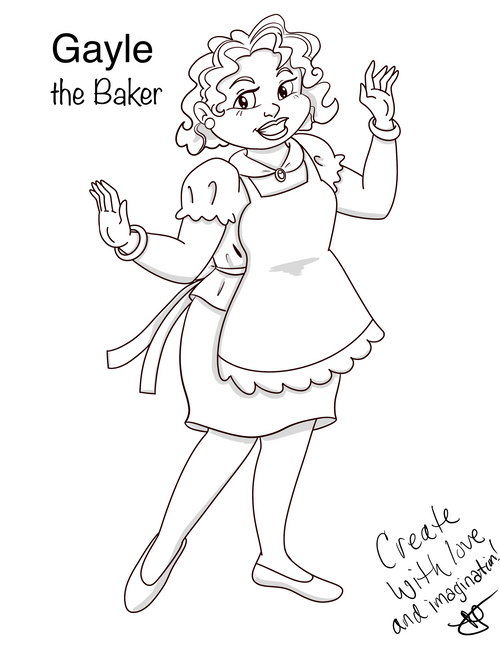 Meet Gayle the Baker – Free Printable Coloring Page 🍞